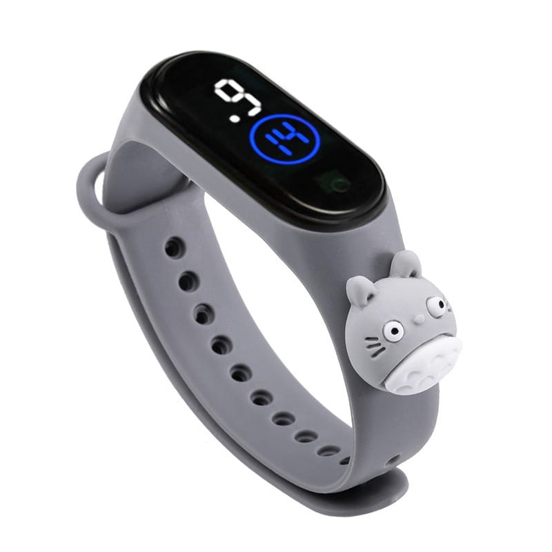 Montre enfant LED motif dessin animé - noir