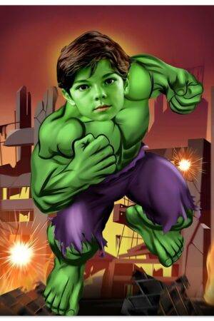 Portrait de super héros Personnalisé - Hulk