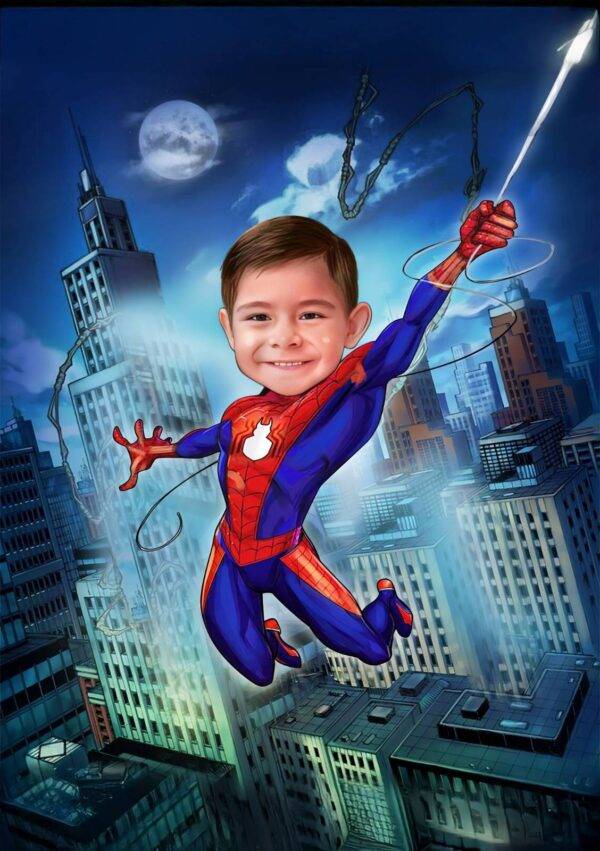 cartoon de super-héros - spiderman