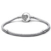 Bracelet charms type Pandora – Bijou personnalisable élégant pour femme - Coeur Cristal