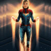 Poster Personnalisé - pour LES GRANDS SUPER-HEROS - Captain Marvel