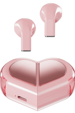 écouteurs forme cœur - Rose