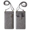 Sac Téléphone Bandoulière Femme — Croco, Miroir & Cartes - Gris foncé
