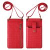 Sac Téléphone Bandoulière Femme — Croco, Miroir & Cartes - Rouge