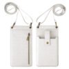 Sac Téléphone Bandoulière Femme — Croco, Miroir & Cartes - Blanc